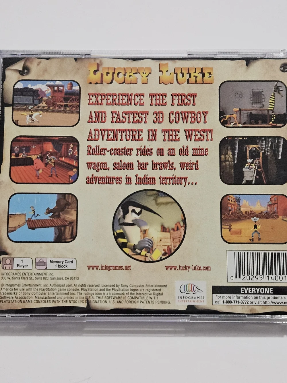 Lucky Luke for the Playstation with the Original Manual